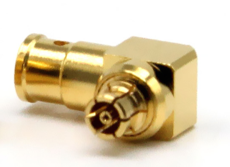 Угловой коаксиальный коннектор SSMP female для кабеля 086