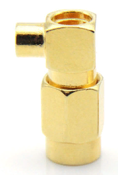 Коннектор коаксиальный SSMA male угловой для кабеля 086/RG405